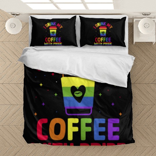 Gay Pride Parade Caffeine LGBTQ Coffee Drinker Bedding Sets