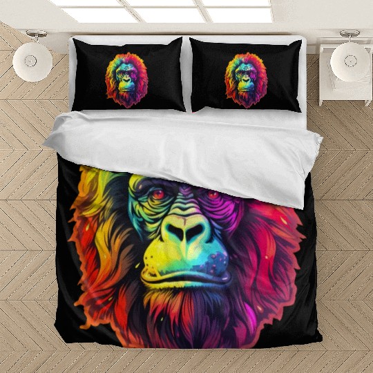 Gorilla Chic in Vibrant Psychedelic Zoo Bedding Sets