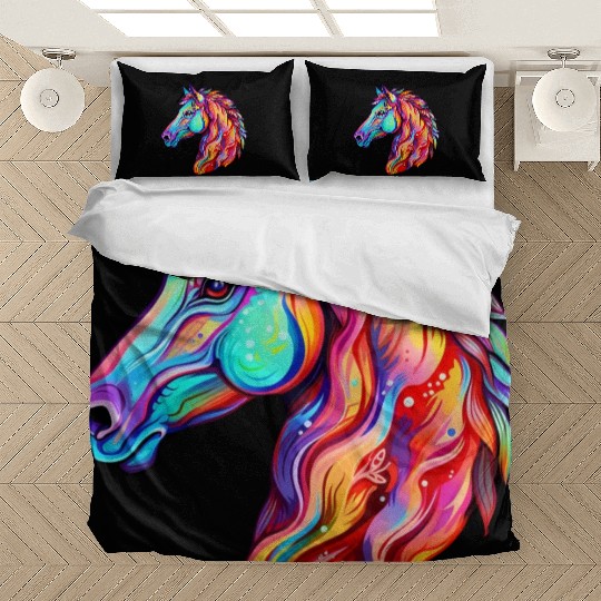 Psychedelic Horse Head Gallop Equine Equestrian Bedding Sets