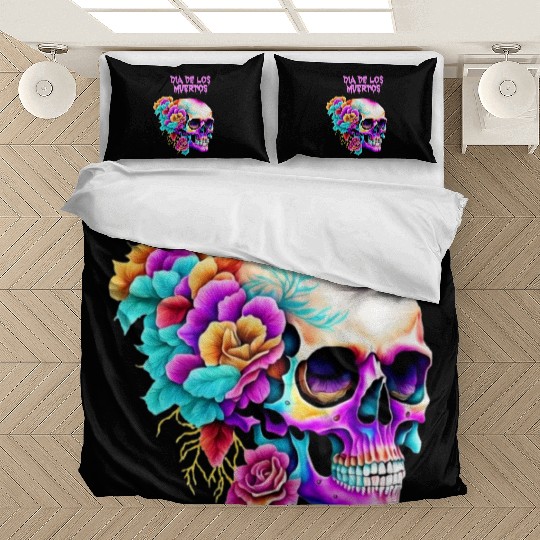 Vintage Dia de los Muertos Art Design Sugar Skull Bedding Sets