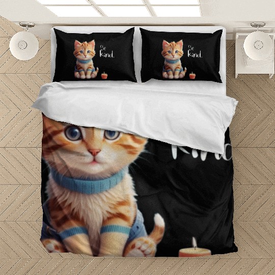 Cute Cat Be Kind Bedding Sets