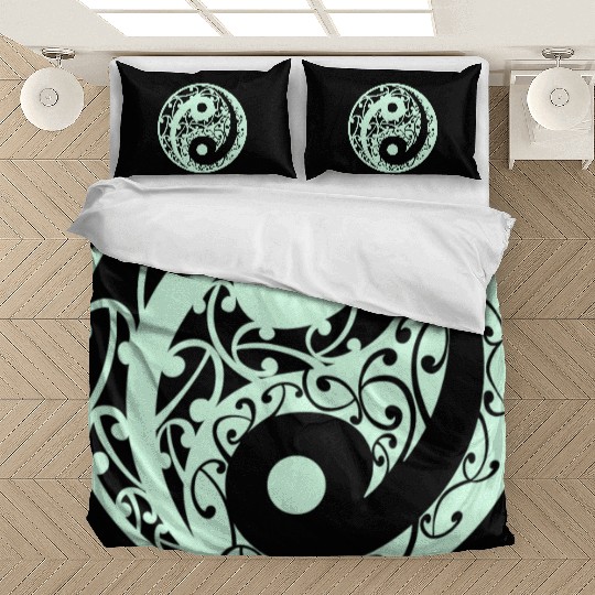 Yin And Yang In A Light Green Colour Bedding Sets