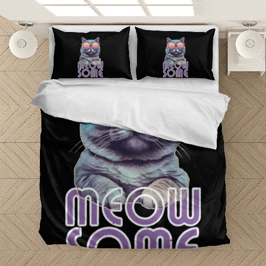 Meowsome Cool Cat Pun Bedding Sets