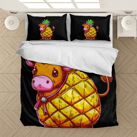 Cow in pineapple costume - Fruity joy Bedding Sets