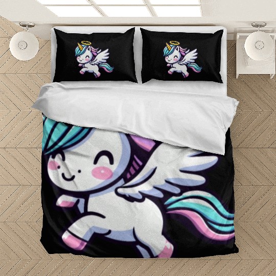 Heavenly Unicorn: Sweet Magic with Angel Wings Bedding Sets