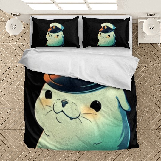 Seal Sailor Cap Boat Captain Cap Boating Seal Bedding Sets