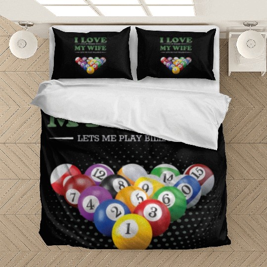 Billiards Billiardplayer I Love My Wife Bedding Sets