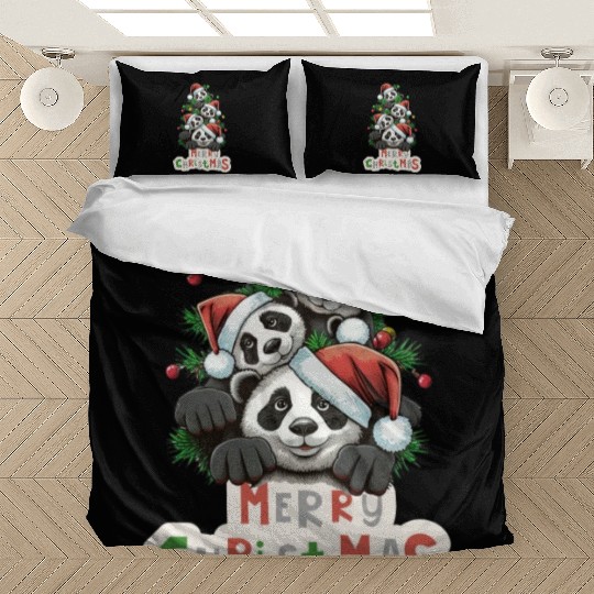 Xmas Panda Paws: A Beary Merry Christmas Bedding Sets