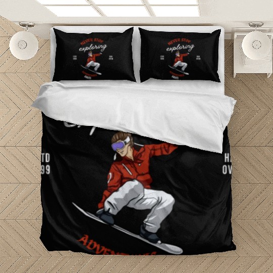 "Winter Wonderland Thrills: Snowboarder's Paradise Bedding Sets