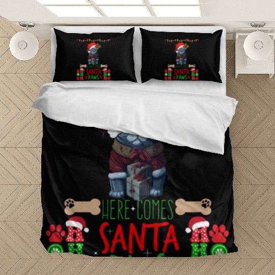 "Santa Paws' Kitty Welcome" Bedding Sets