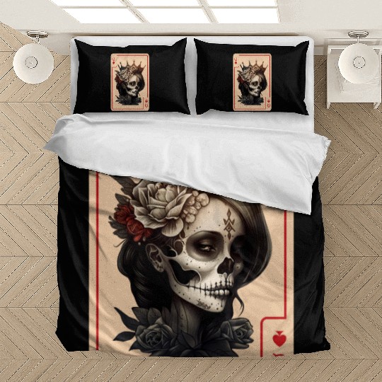 Gothic Halloween Card Game Creepy Poker Cards Bedding Sets