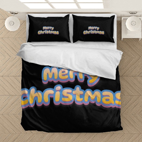 Merry Christmas Cute 3D Text Bedding Sets