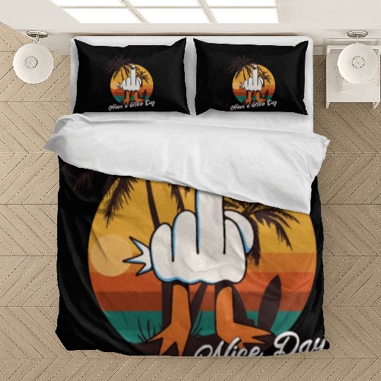 Funny Seagull Middle Finger - Have a Nice Day Bedding Sets