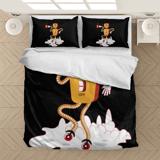 Tea Robot On The Moon Bedding Sets