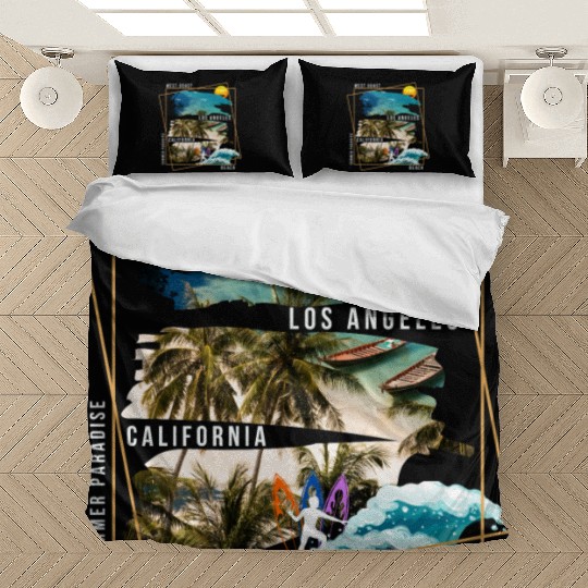 West Coast Los Angeles California Beach Bedding Sets