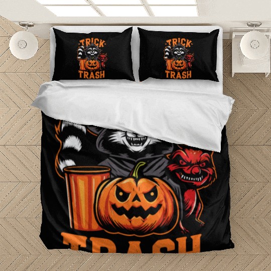 trick or trash,scary halloween Bedding Sets
