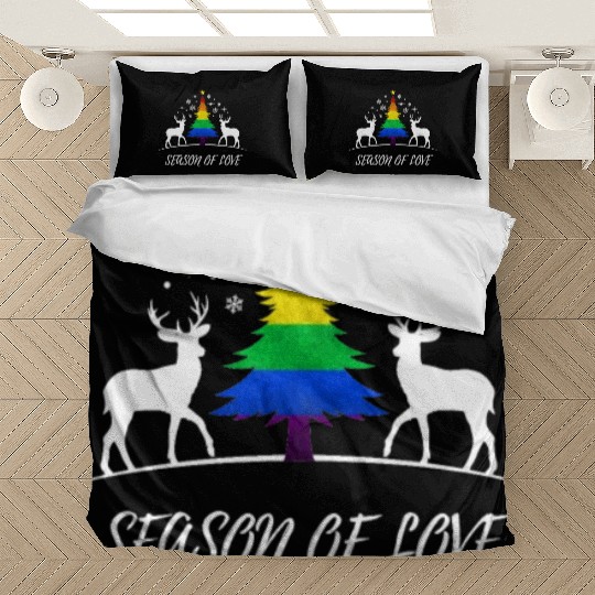 Gay Christmas Tree Gay Couple Season Of Love Bedding Sets