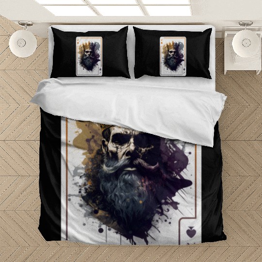 Creepy Card Game King Spades Poker Nightmare Bedding Sets