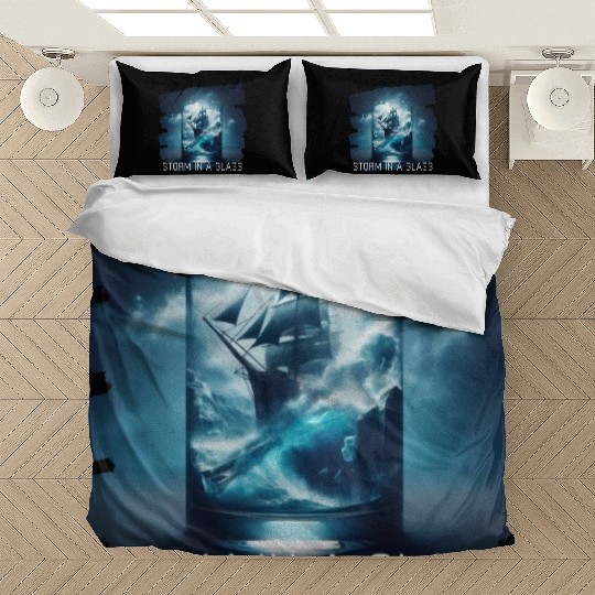A storm in a glass with a ship Bedding Sets