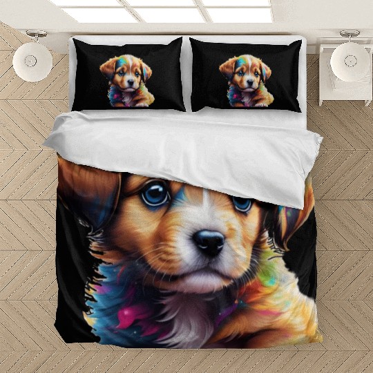 Cute Puppy Made of Liquid Colours Bedding Sets
