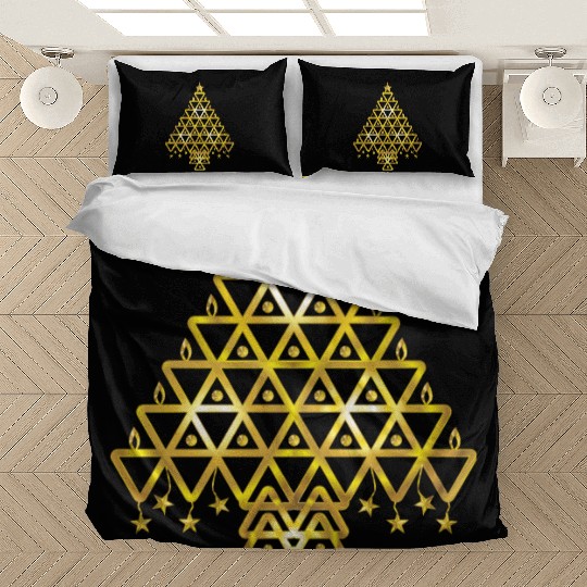 Golden Christmas symbolic tree Bedding Sets