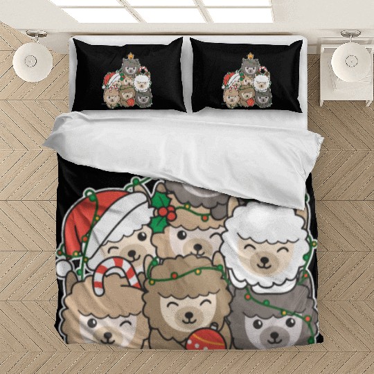 Alpaca Christmas Tree Funny Animal Christmas Bedding Sets