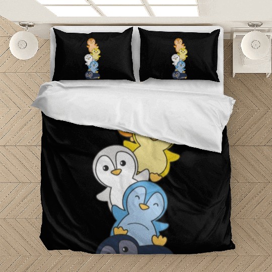 Aroace Flag Pride Lgbtq Cute Penguin Stack Bedding Sets