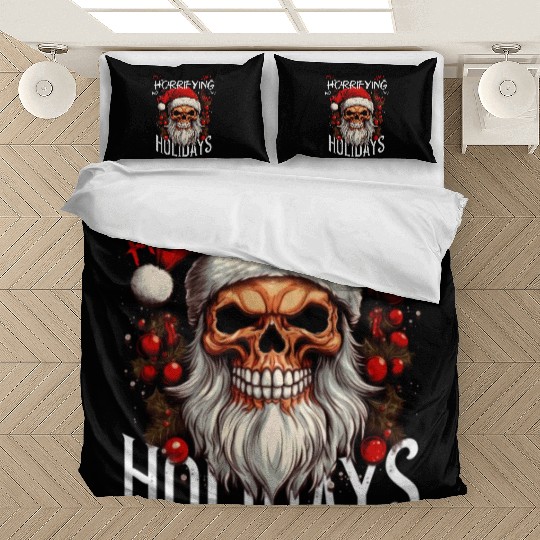 Skull Santa Claus Horrifying Holidays Bedding Sets
