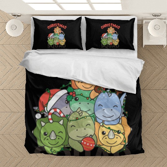 Dinosaur Christmas Tree Christmas Squad Dinos Bedding Sets