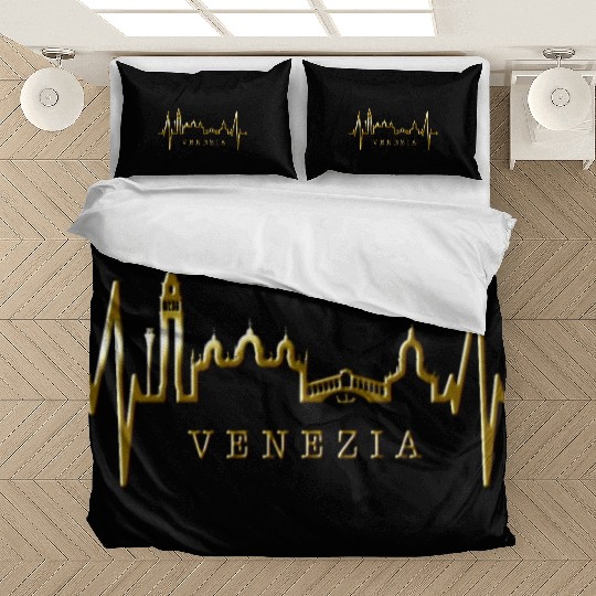 Venice Skyline Italy Heartbeat Italia Love Venezia Bedding Sets