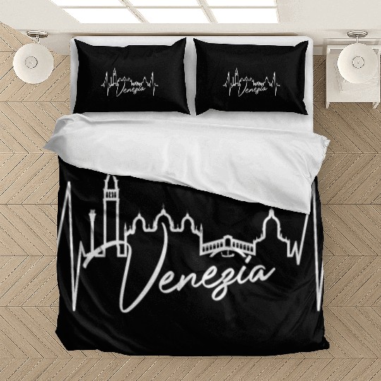 Venice Skyline Italy Heartbeat Italia Love Venezia Bedding Sets