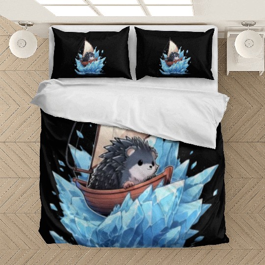 Ice Sailing Hedgehog Ice Sailor Ice Boating Bedding Sets
