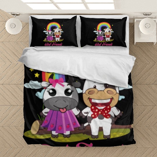 Cow Mooey Cute Strawberry Cow Best Friends Bedding Sets