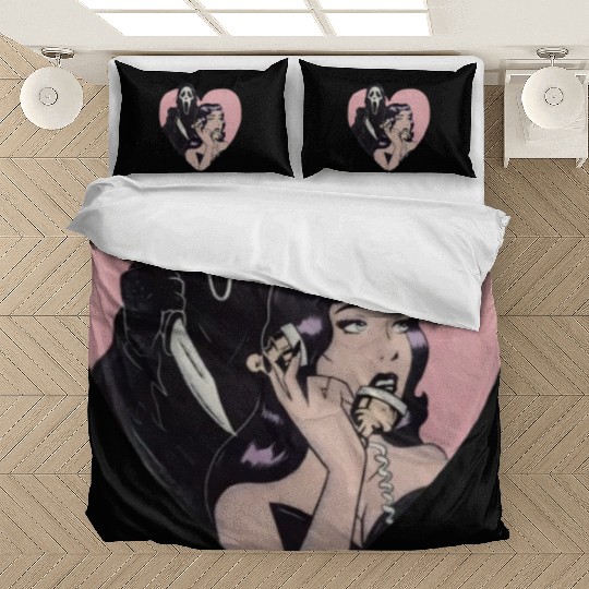 ghostface phone call love heart Bedding Sets