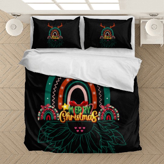 Rainbow art with floral combinations Bedding Sets