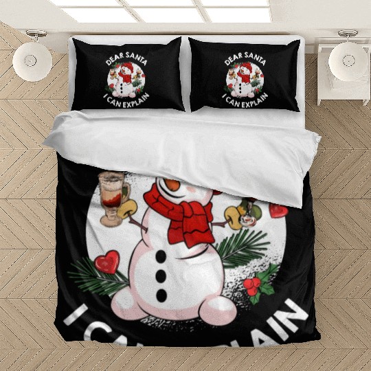 Schneemann Dear Santa I can Explain Funny Bedding Sets