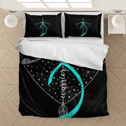 Warrior Bow Warrior Teal Ribbon Ovarian Cancer Bedding Sets