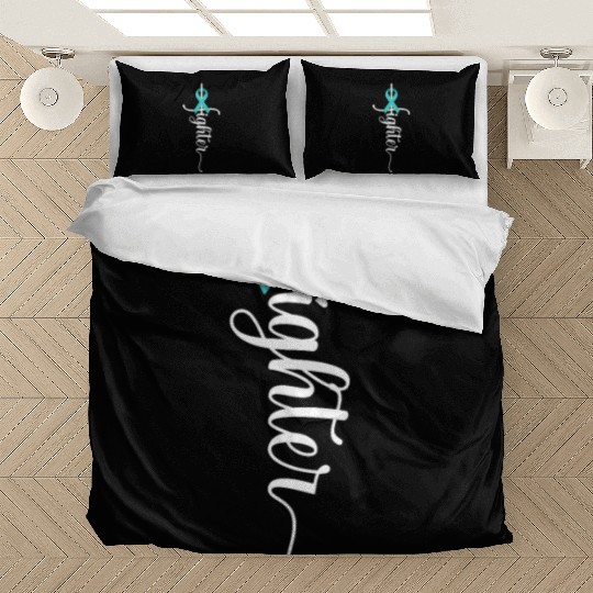 Fighter Christian Cross Warrior Ovarian Cancer Bedding Sets