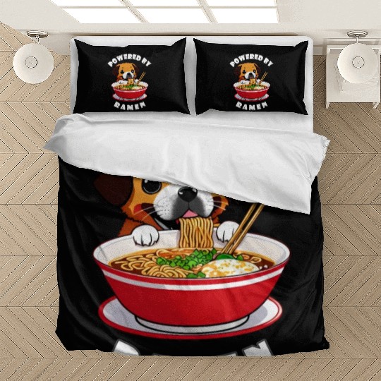 Cute Puppy Eating Japanese Ramen Noodle Soup Bedding Sets