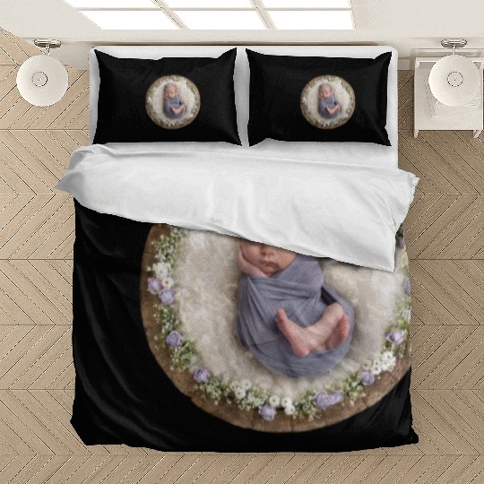 Lavender newborn girl pictures Bedding Sets