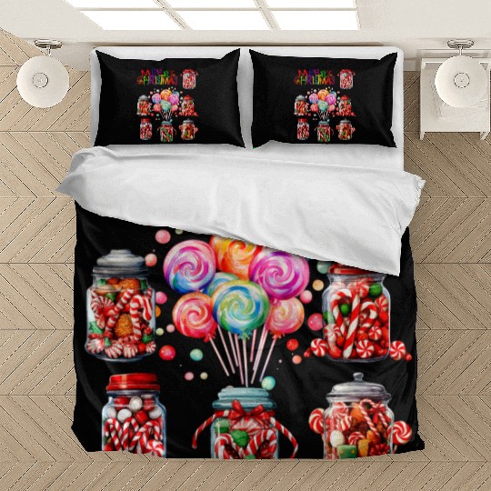 Merry Christmas Sweet Candy Canes Bedding Sets