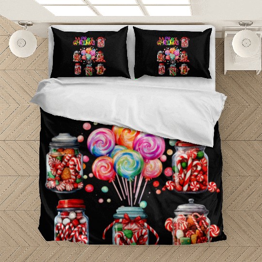 Merry Christmas Sweet Candy Canes Bedding Sets