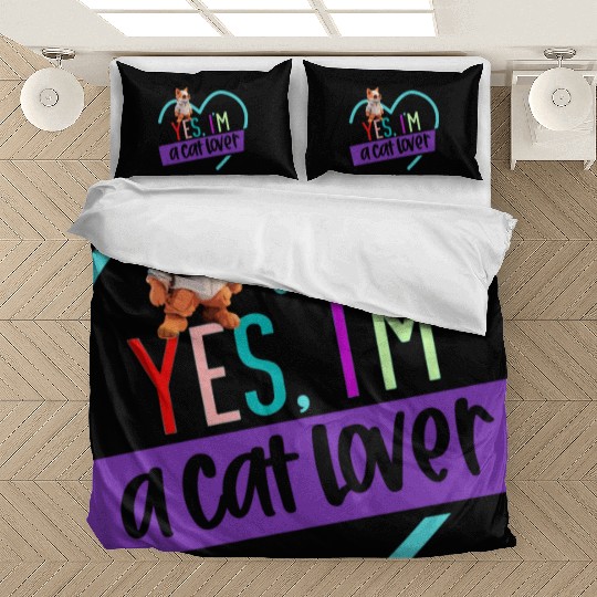 YES, I'M A CAT LOVER, cat, space cat, Pet lovers Bedding Sets