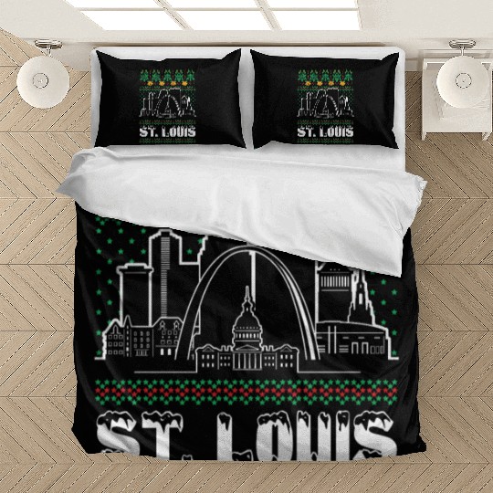 St. Louis Missouri Ugly Christmas Bedding Sets