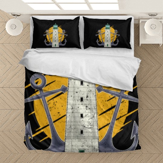 Full moon ship anchor gift lighthouse Bedding Sets