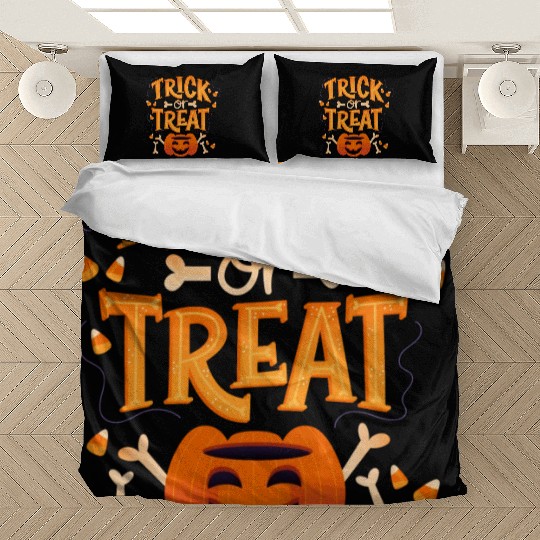 Trick Or Treat With Pumpkin Bones Bedding Sets