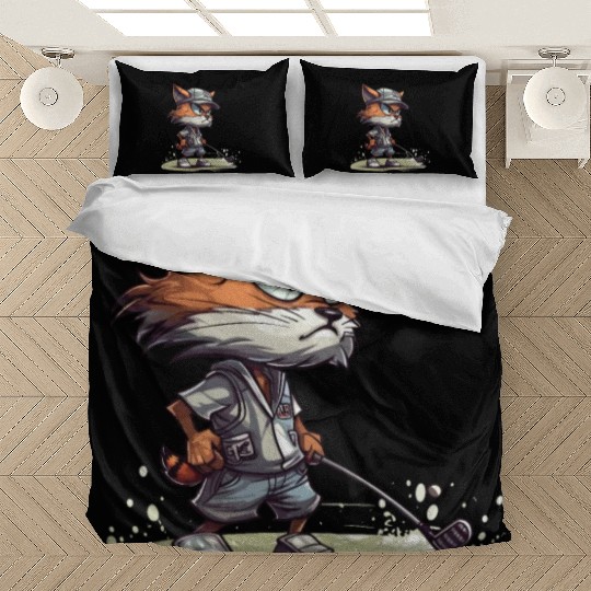 Cat Playing Golf Golfer Golfing Cat Lover Bedding Sets
