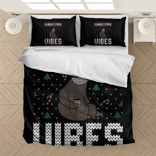 Sloth Christmas Vibes Ugly Sweater Bedding Sets