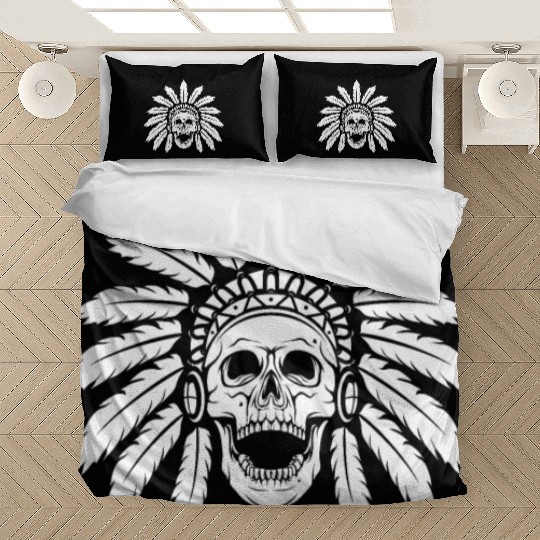 Indigenous Native American Skull Skull Head Bedding Sets