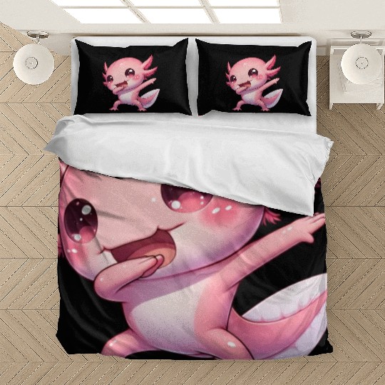 Dabbing Axolotl Kawaii Dance Moves Bedding Sets